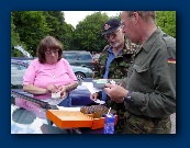 Doreen issuing the clock cards